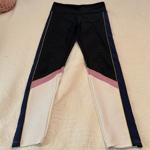 P. E Nation Leggings Size M (Medium) Black with white, purple and navy blue